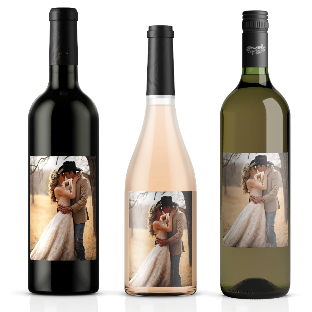 9pcs Custom Christmas Wine Labels, Waterproof Stickers, Personalized Party Decorations, Holiday Wine Bottle Labels image 4