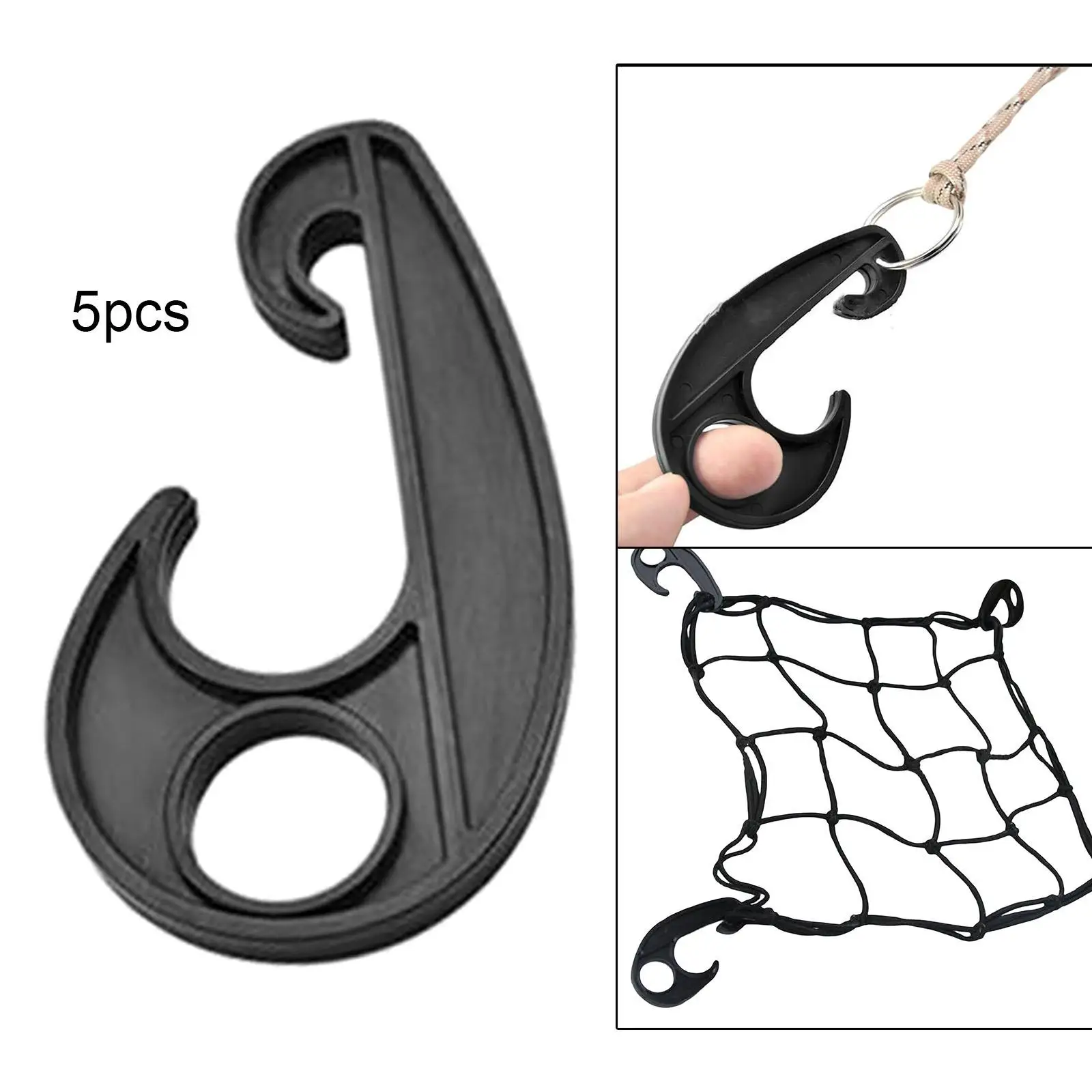 5 قطع من خطاف نهاية الحبل المرن لحقيبة الظهر الخارجية من القماش #5