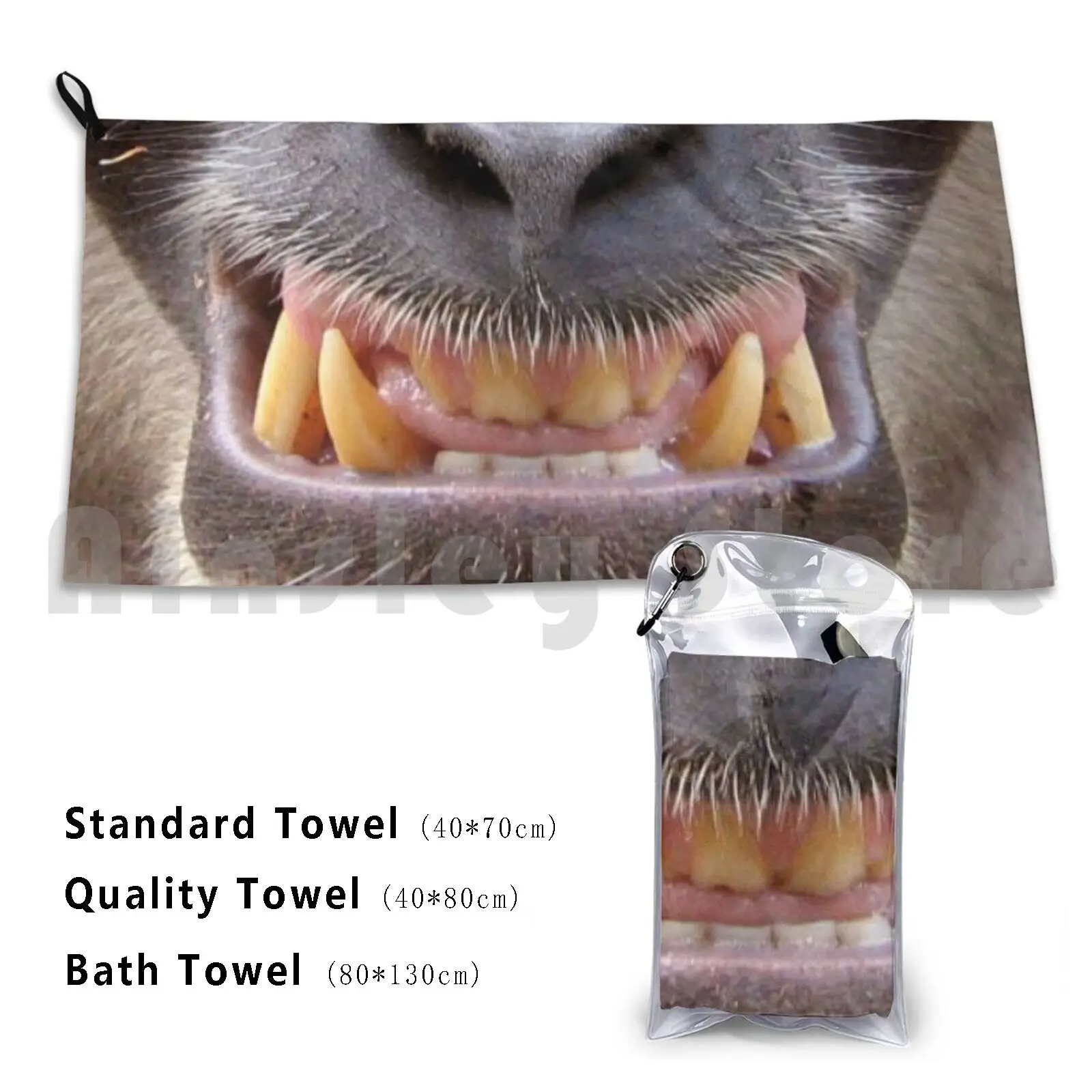 Monkey Teeth-Bath Towel Beach Cushion Funny Face 19 Sick Sneeze Mouth Save Snout Laugh Monkey Teeth