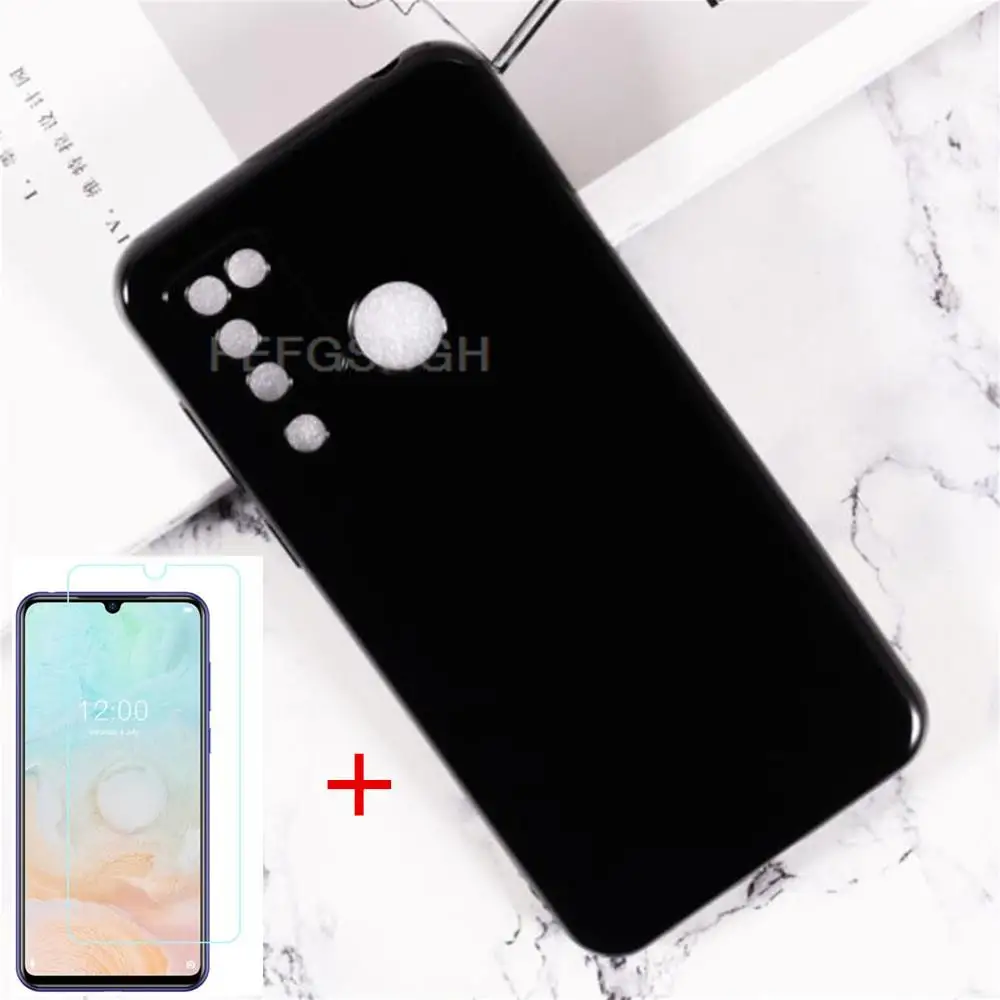 Anti-knock Soft TPU Phone Case For Doogee N20 Pro Silicone Cover Bumper Tempered Glass For Doogee N20Pro 6.3\