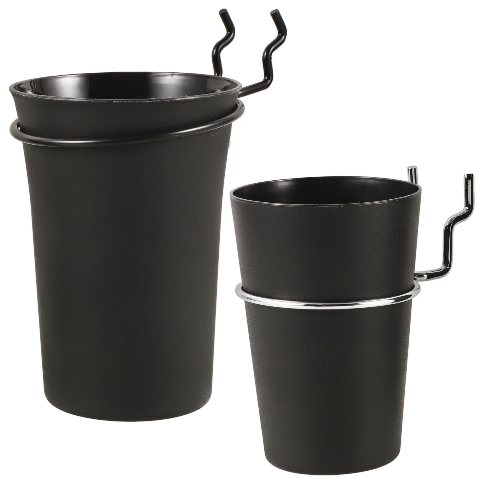 

2pcs Multi-Function Storage Bucket Pegboard Cups With Hooks Hanging Shelf Heavy Duty Tool Organization Workshop Wall Mount