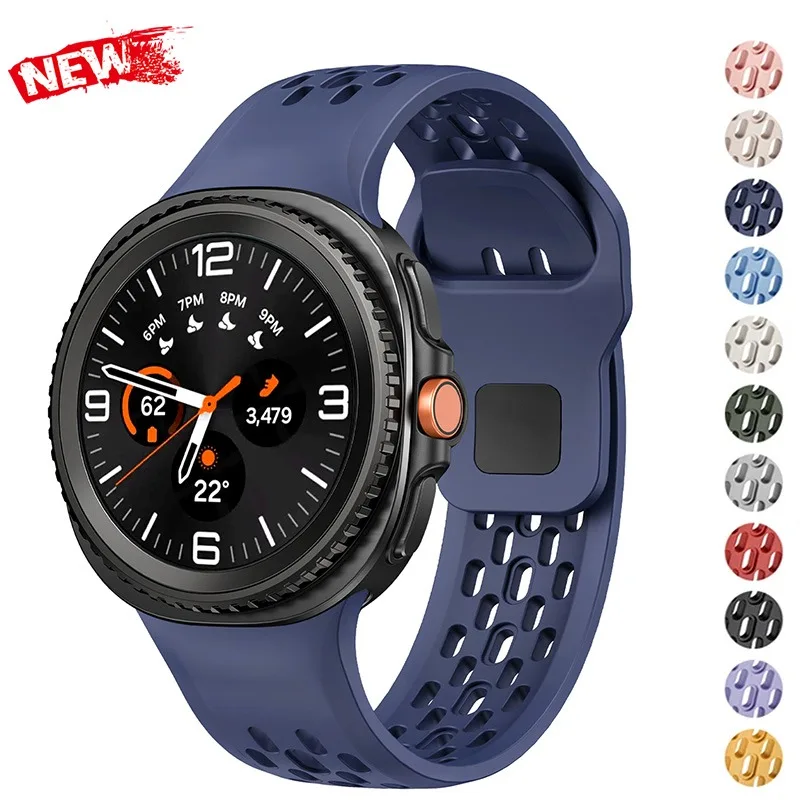 삼성 갤럭시 워치8용 실리콘 스포츠 시계줄, 갤럭시 8 클래식 46mm 워치 8 40mm 44mm용 실리콘 스트랩 스포츠 손목밴드