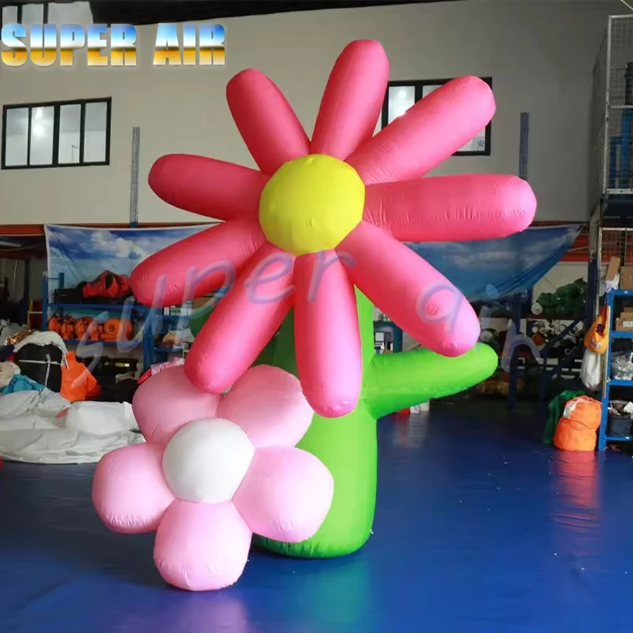 맞춤형 아름다운 풍선 식물 모형, 건물 장식용 핑크색 연꽃 풍선