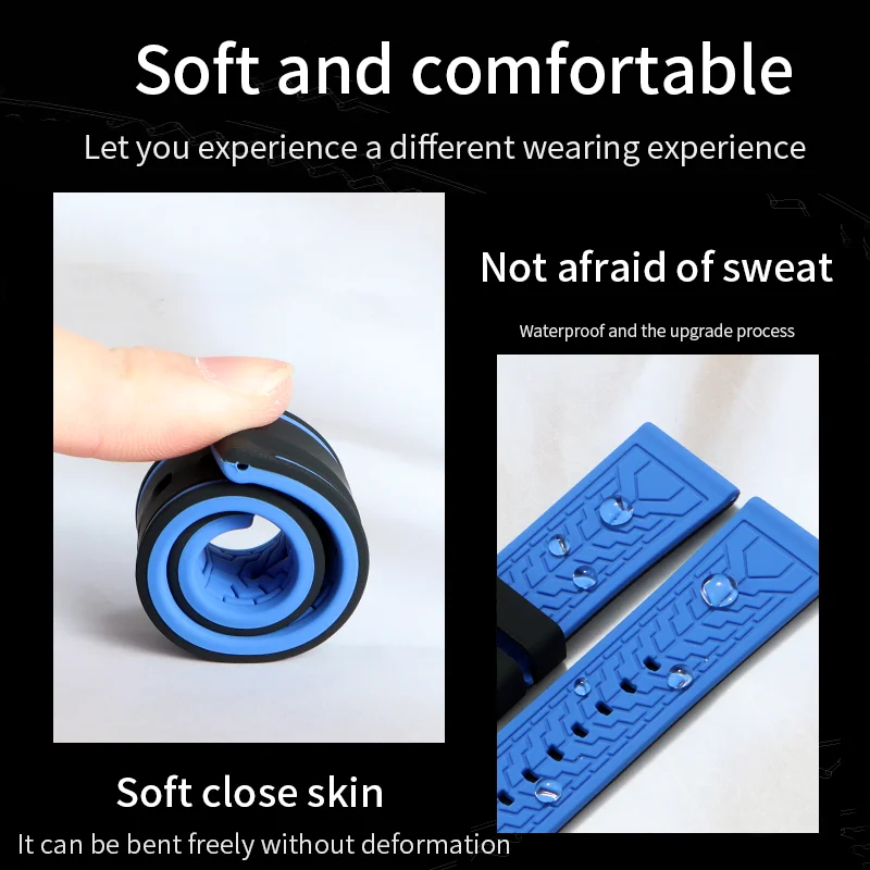 Pulseira de relógio de silicone de mergulho de 22mm para luminox xs.0321/xs.0333 para breitling tag heuer pulseira esportiva masculina pulseiras de relógio