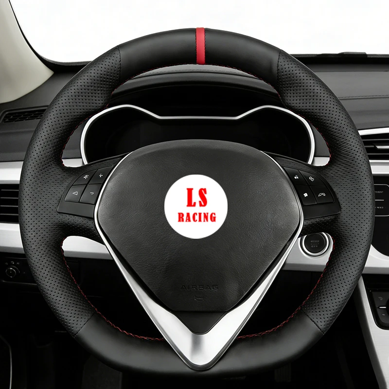 

Индивидуальный чехол на руль из микрофибры для Alfa Romeo Giulietta 2014, стиль D, аксессуары для интерьера автомобиля, чехлы на руль