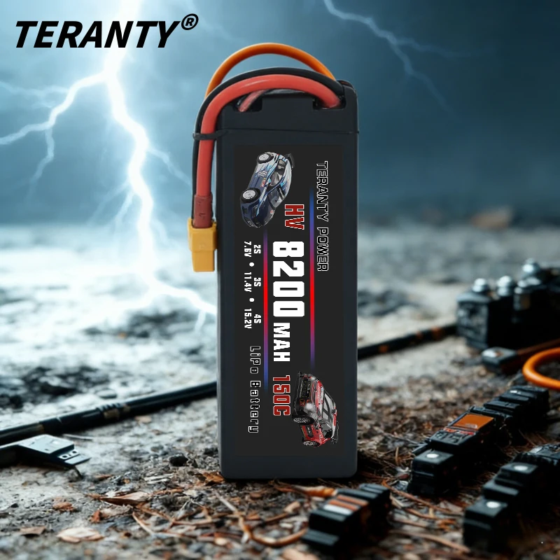 TERANTY 4S LiPo-Akku 14,8V/15,2V 45-150C 8200mAh RC-Akku mit XT60-Stecker für RC-Auto, Truck, Truggy, RC-Hobby