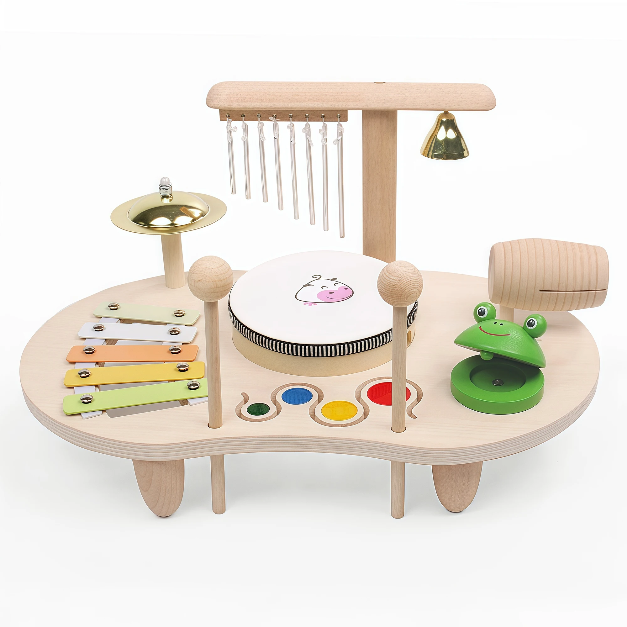 Set di batteria per bambini Strumenti musicali in legno per i più piccoli Giocattoli musicali educativi prescolari per bambini Giocattoli Montessori per bambini dai 3 ai 6 anni
