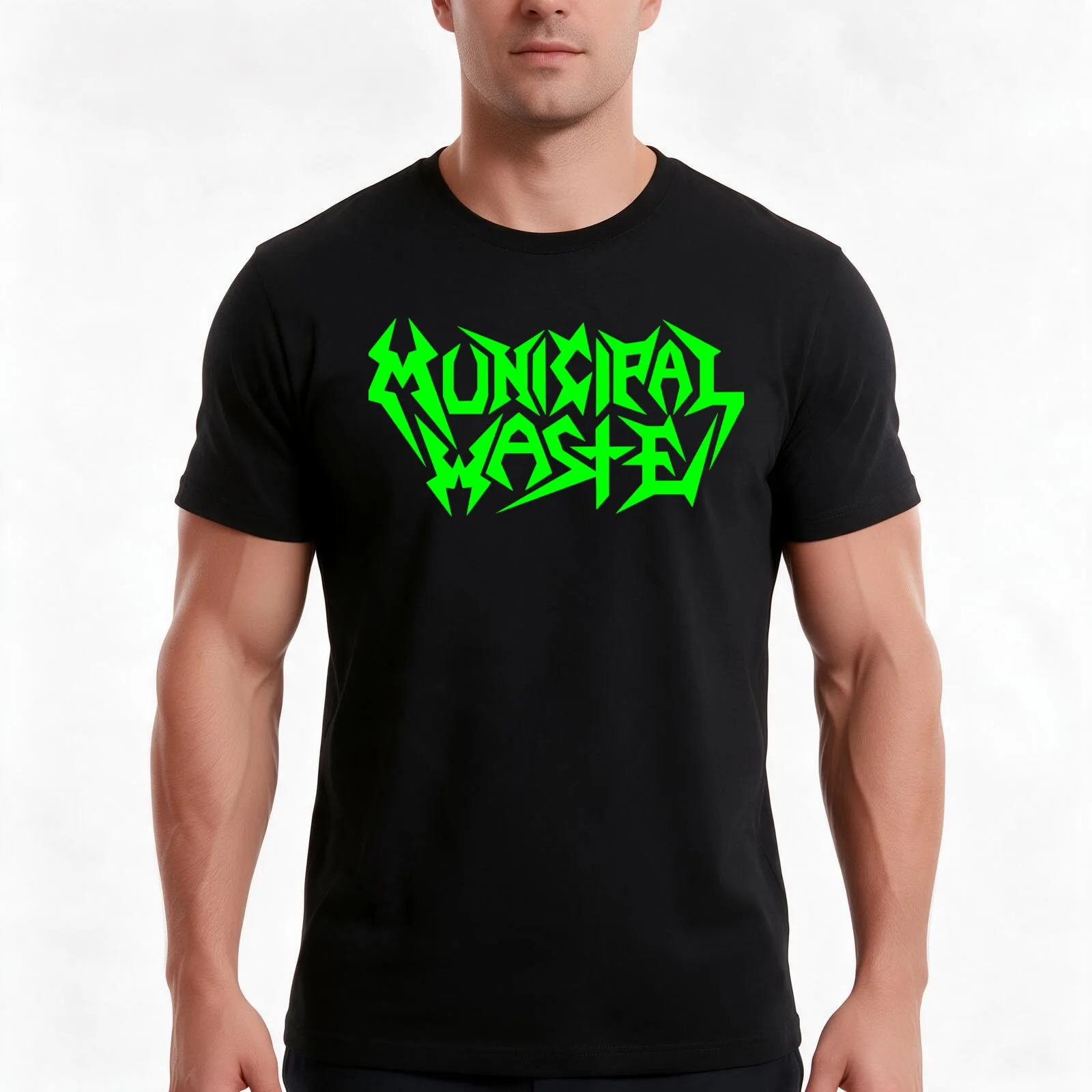 Women Men Municipal Waste Band Cool Gifts T-Shirt, Summer Casual Cotton Tee, Oversized Streetwear Tops, Vintage Graphic Print