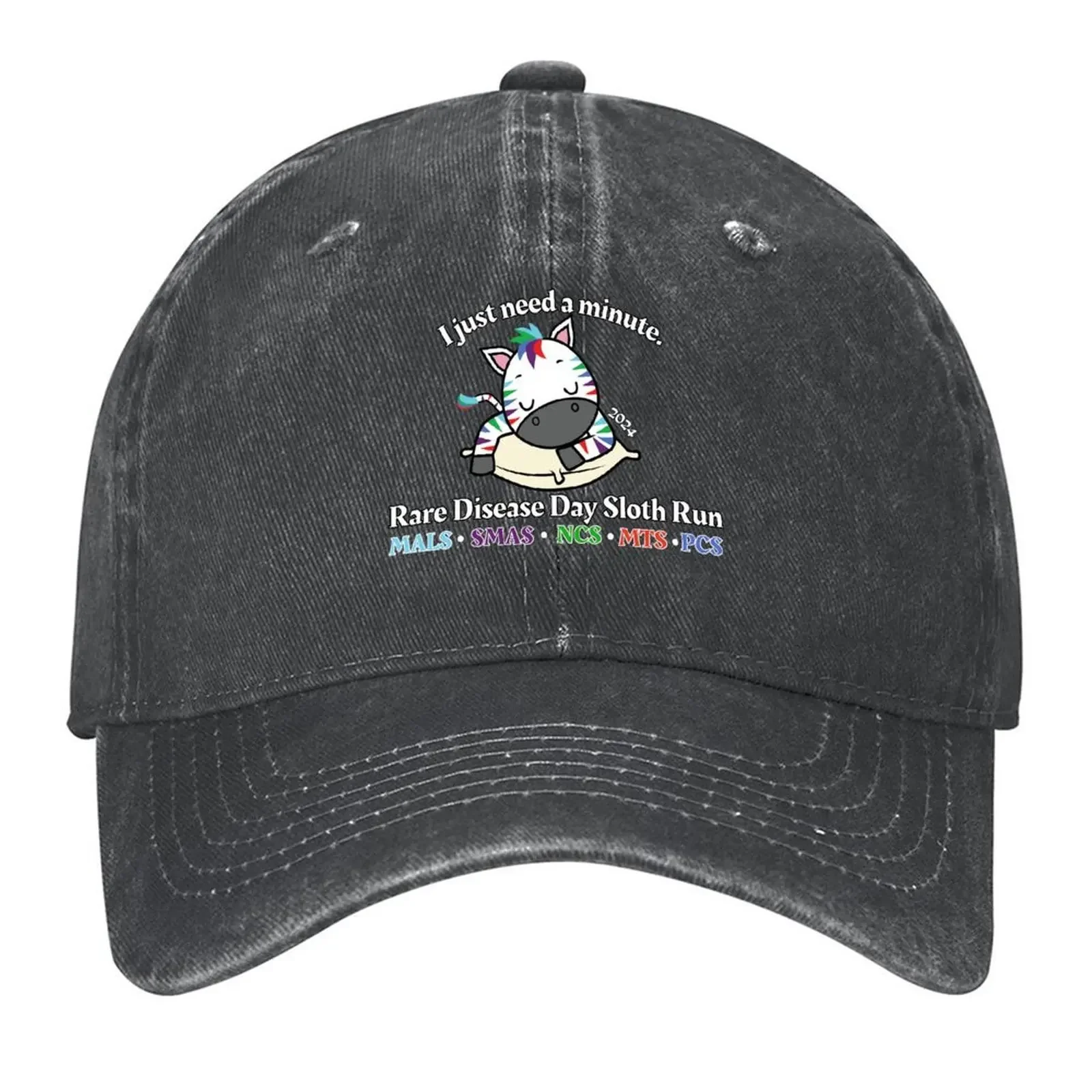 2026 Rare Disease Day Sloth Run (2024 Zebra) Baseball Cap Hat Man For The Sun hats for men Vintage Luxury Man Hat Hats Man Women
