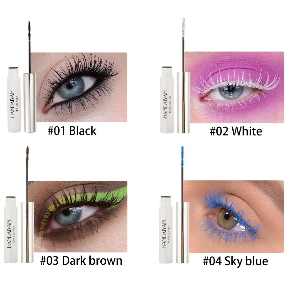 Zwart Wit Mascara Kleur Waterdicht Mascara Effect Verlengd Bruin Blauw Rood Groene Cosmetica Make-Up Ogen Make-Up Tool