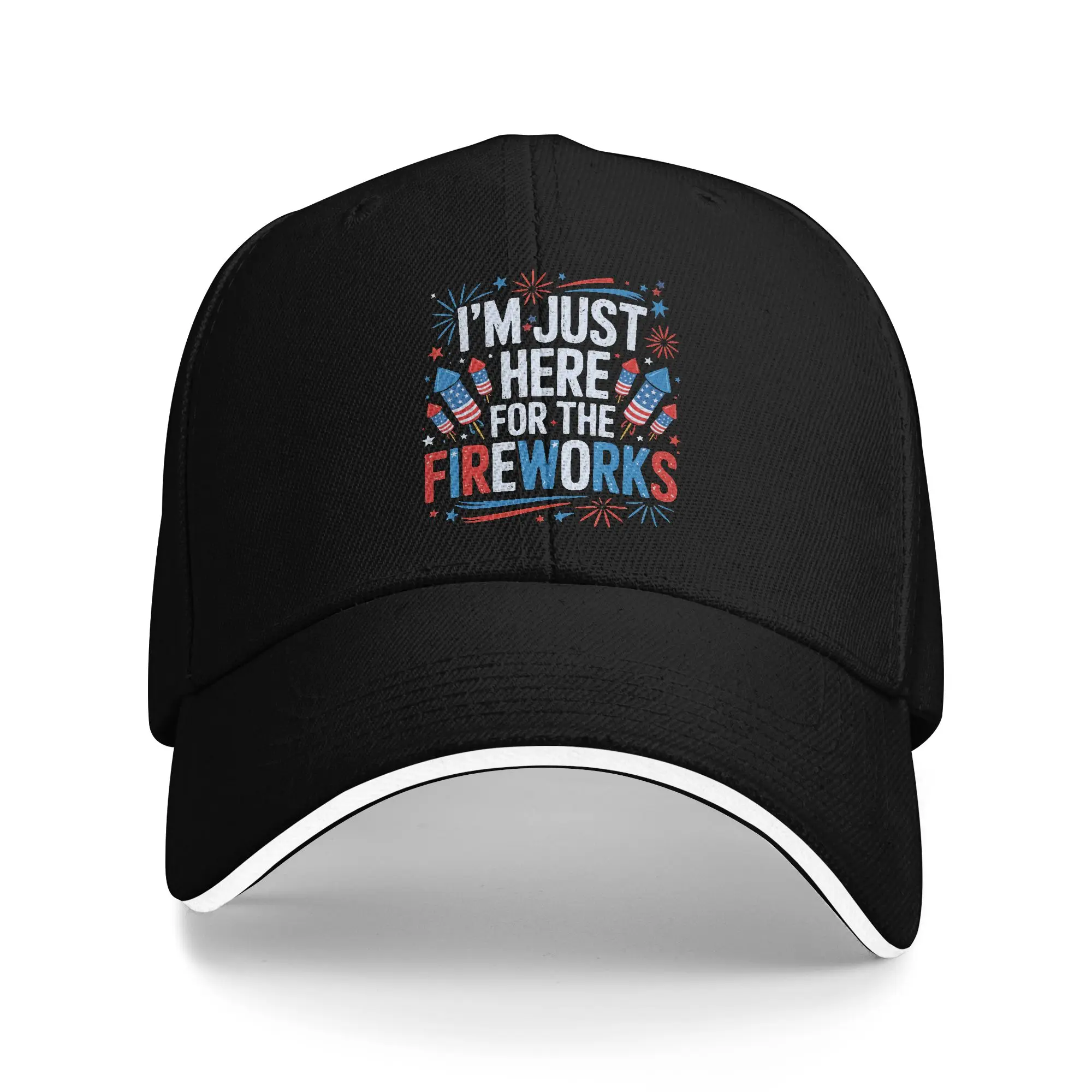 Casual Baseball Cap I'M Just Here For The Patriotic 4th Of July Usa Outdoor Sports Trucker Hat For Women Snapback Cap