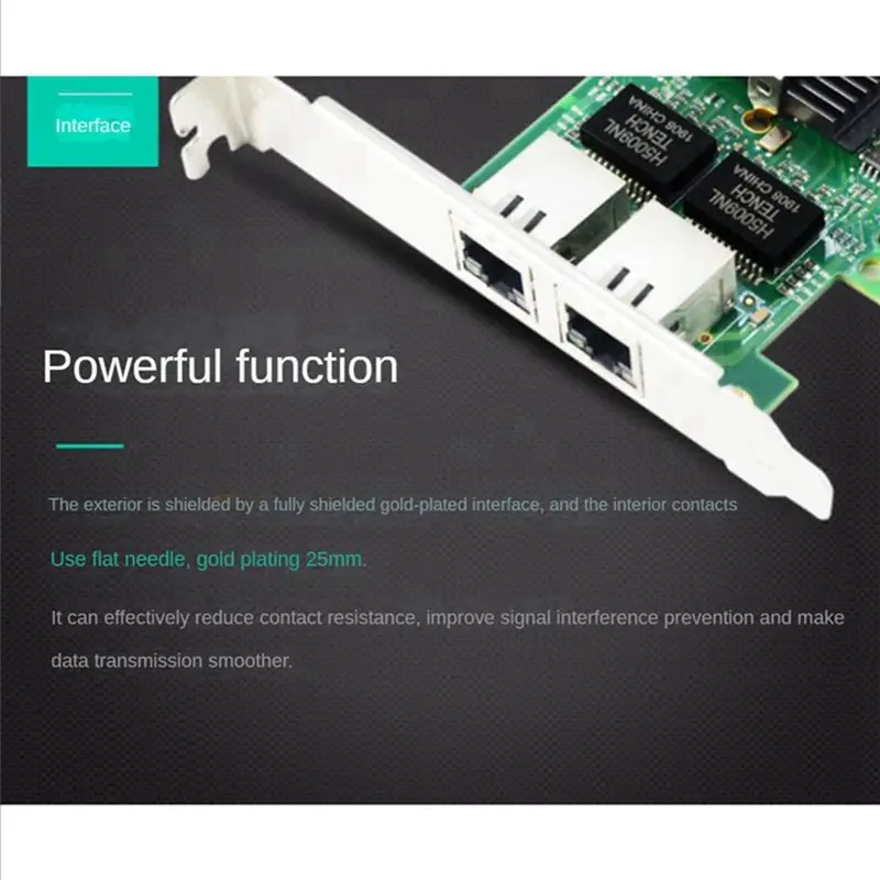 

Сетевая карта OK NA82575-T2 PCI-Ex1 Gigabit Dual Electrical Server Network Card с чипом 82575EB для настольных ПК