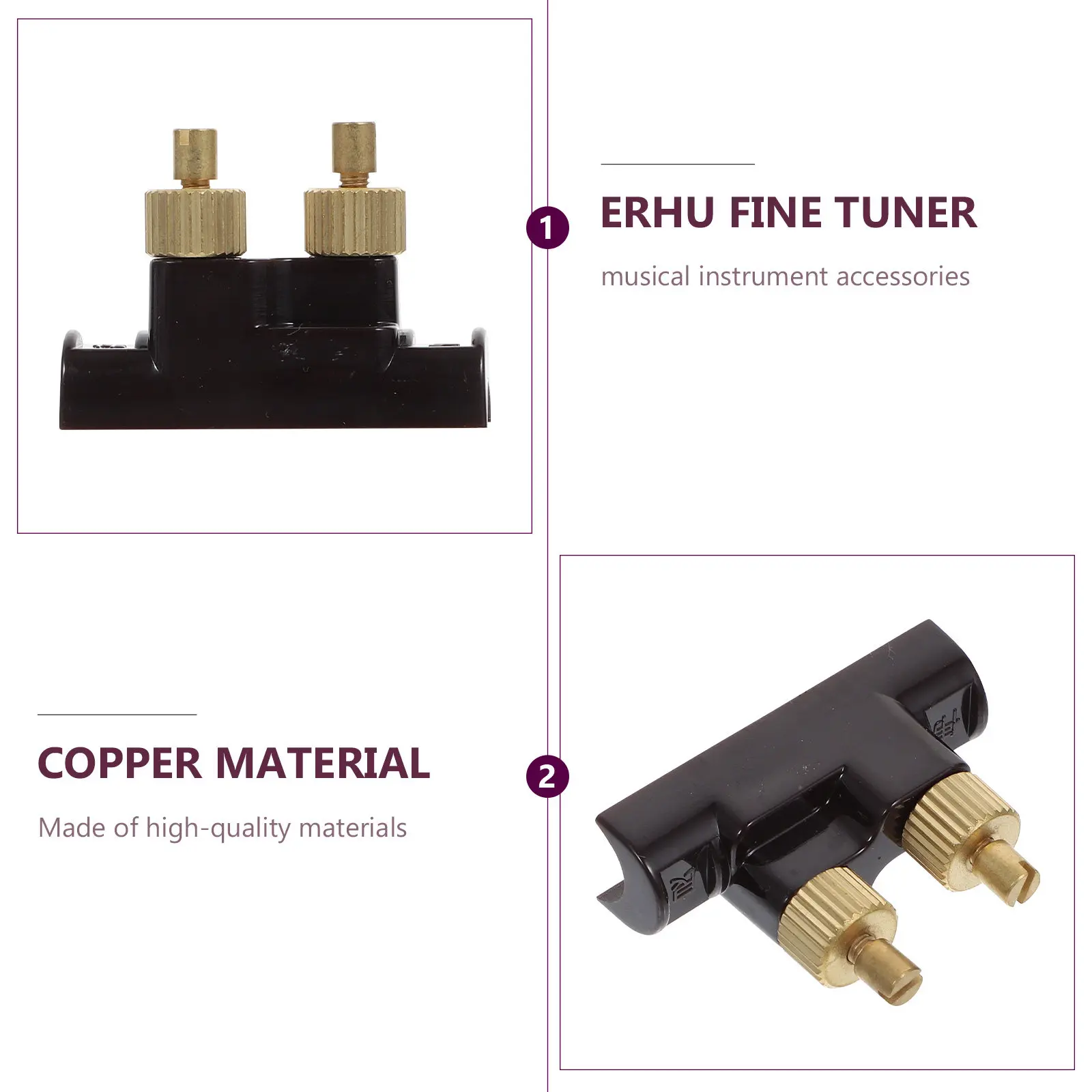 1Pcs Exquisite Craftsmanship Erhu Qianjin Erhu Fine Tuner Heavy-Duty String Adjuster Tool for Clear Sound Comfortable Play and