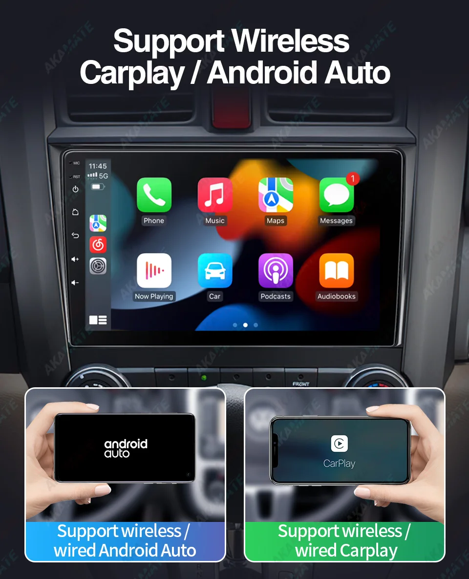 Autoradio per Toyota RAV4 2007-2012 lettore multifunzione Android CarPlay Android Auto IPS schermo Bluetooth WIFI navigazione GPS