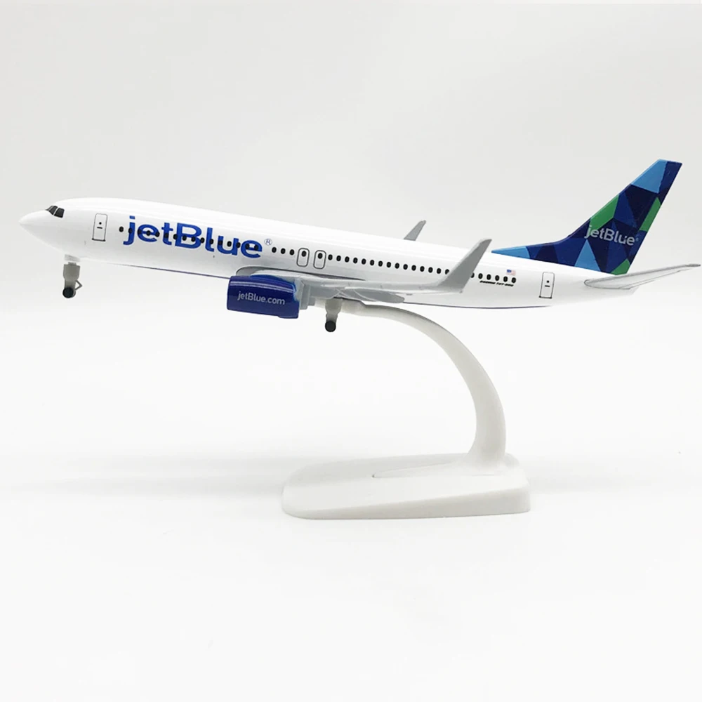 U.sメタル飛行機モデル、20cm、1:400 Jetblue-合金素材金属レプリカ、ネットギアホイール、装飾玩具、男の子ギフト、b737