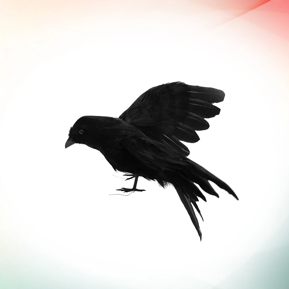 

1pc Simulated Crow Prop Halloween Decoration Realistic Vivid Bird for Haunted House Yard Scarecrow Porch Shelf