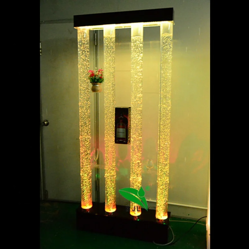 Imagem -02 - Mini Cerveja Armário com Vidro de Vinho Display Led Dancing Water Bubble Tube Wall Personalizado