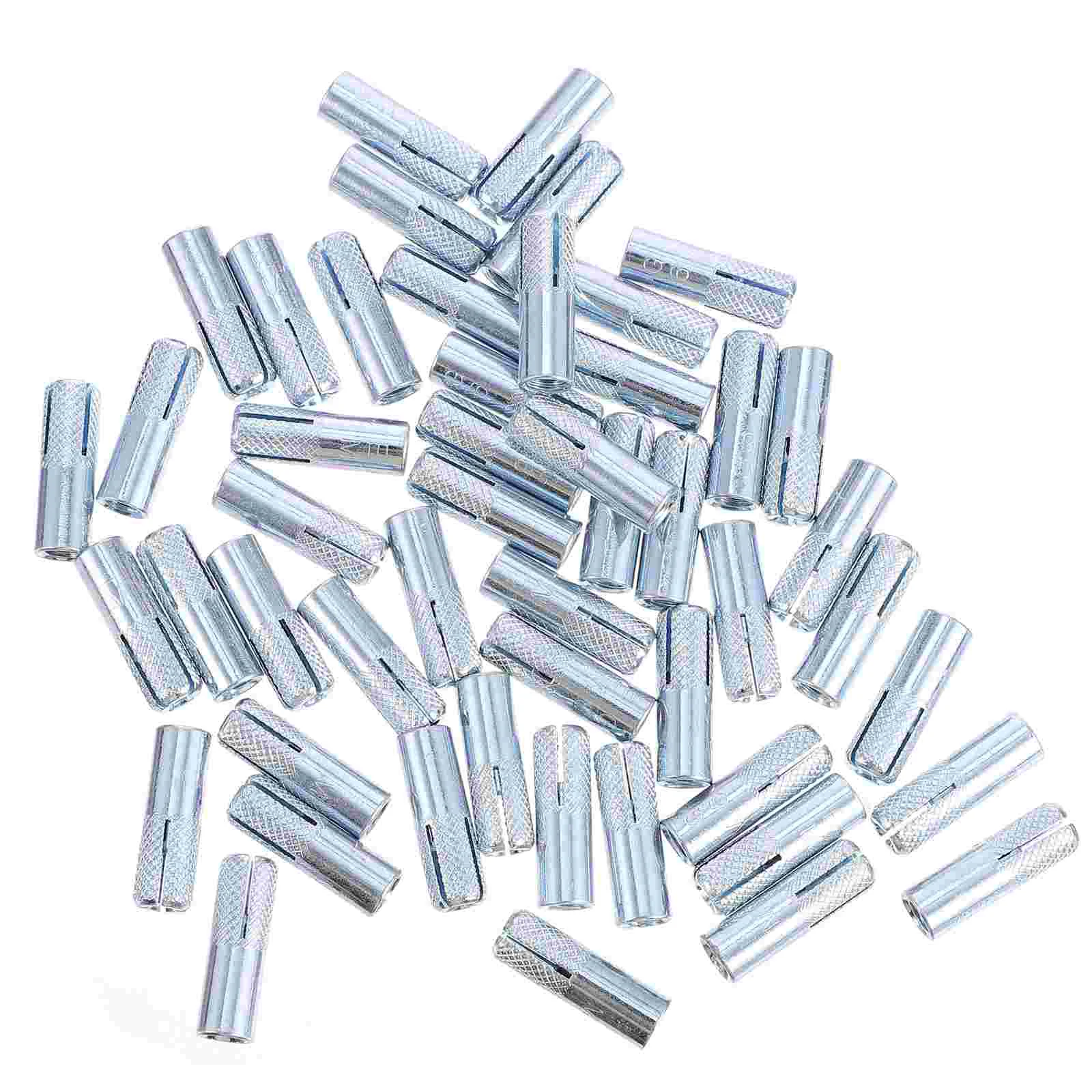 

50 Pcs Screw Concrete Screws Anchors Drop In Assisted Pegs Bolt Wall Expansion Drop-in Carbon Steel