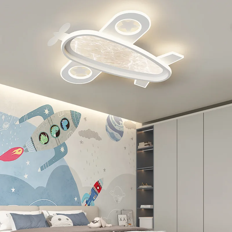 Children's Bedroom Acrylic Ceiling Lights Modern Simple Creative Cartoon Italian Style Wind Eye Protection Airplane Ceiling Lamp