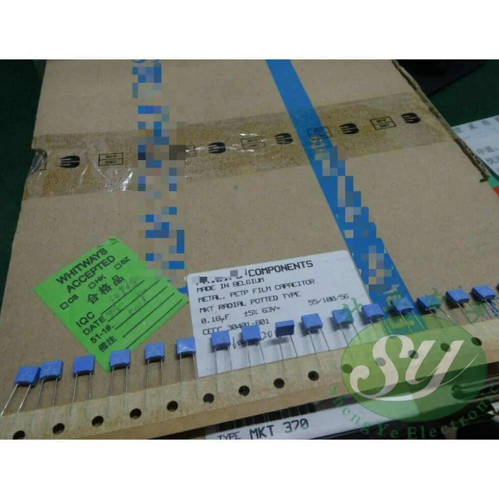 

50PCS MKT370 0.18uf/63v 180nf u18 184 brand new 5mm film capacitor