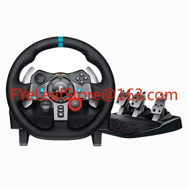 G29 Driving Force Racing Wheel and Floor Pedals Real Force Feedback Leather Steering Wheel Cover for PS5 PS4 PC Mac