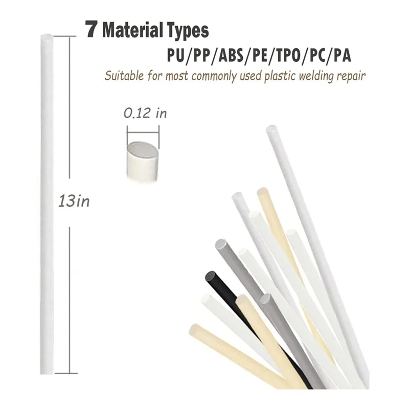 قضبان لحام بلاستيكية لمصد السيارة ، قوارب الكاياك مع شبكة تقوية من الفولاذ المقاوم للصدأ ، طقم إصلاح يومي ، صيحات