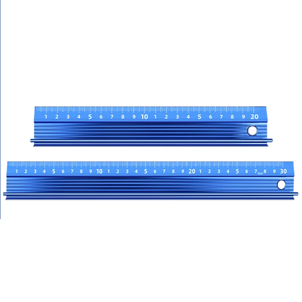 20/30cm Straight Multi-function Ruler Protective Ruler Aluminum Alloy Cutting Drawing Ruler Cutting Rule Gauge Woodworking Tools