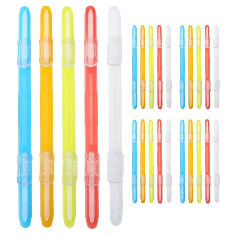 30 Pcs Cell School Supplies Document Binding Clip Plastic Paper Clips Punch Clasp Student White