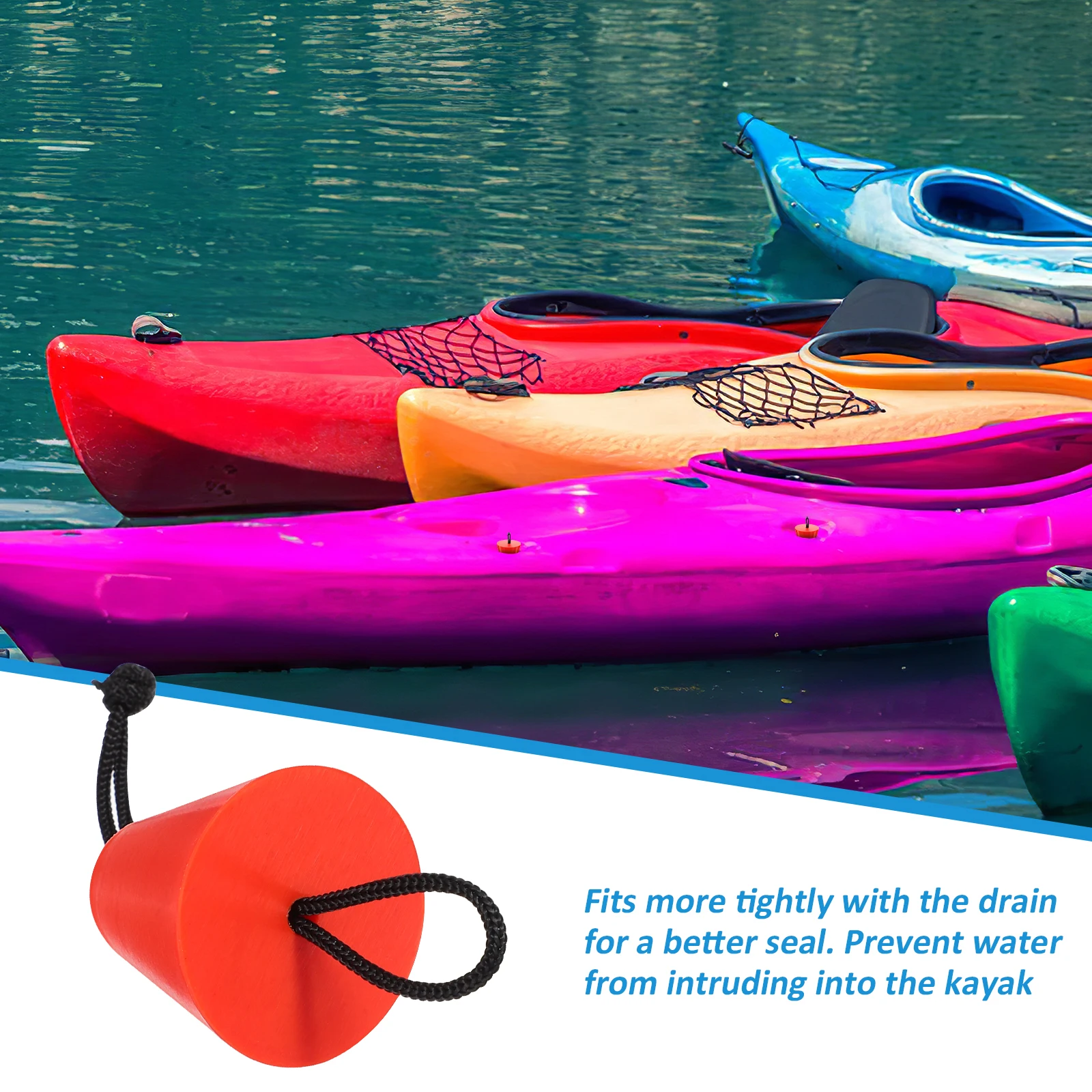 

6Pcs Silicone Kayak Scupper Stopper Corded Easy Insert Remove Replacement for Kayaks Canoes Inflatable Boats Kayak Scupper Plug