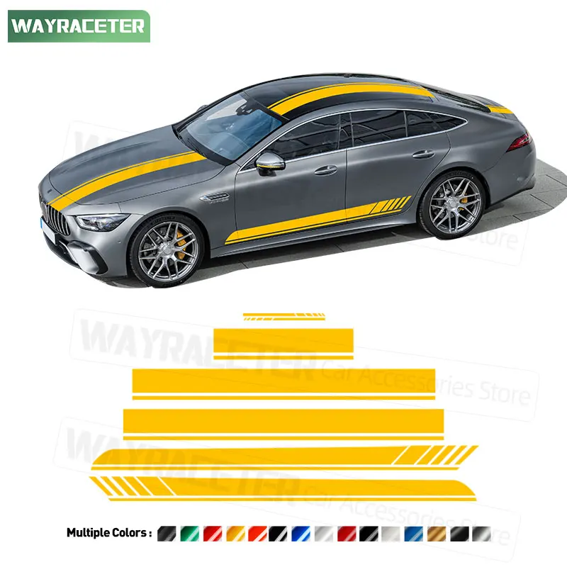 

Edition 1 Stripes Sticker Carbon Fiber Vinyl Decal For Mercedes AMG GT 4-door Coupe X290 GT63 S GT50 GT43 GT53 2025 Accessories
