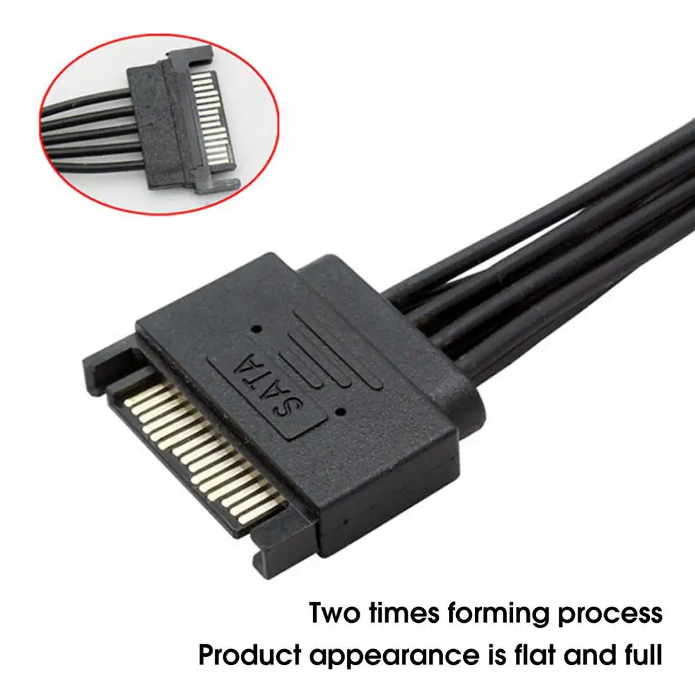 Practical SATA Power Supply Cable Portable Professional 1 to 2 SATA Power Cable High Speed Transmission