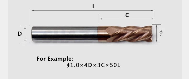 AZZKOR HRC65 4F Fräser mit Legierungsbeschichtung, Wolframstahl-Werkzeug, CNC-Bearbeitung, Schaftfräser-Set, Fräsmaschinenwerkzeuge – Detail 2