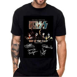 KISS Rock Band Cat Music Lovers Cotton T-shirts Print Men Women Fashion T Shirt O-Neck Short Sleeve Top Unisex Tees Y2K Clothing