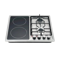 4 Burner Gas Hob - Blue Flame NG/LPG Dual Fuel, Commercial Stainless Steel Cooktop for Kitchen (Heavy Duty, Easy Clean)
