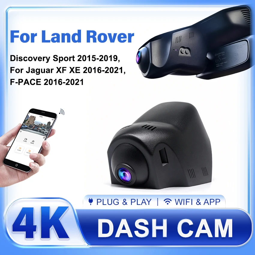 4K Dash Cam For Land Rover Discovery Sport 2015-2019, For Jaguar XF XE 2016-2021,F-PACE 2016-2021, Easy Install Car DVR Camera