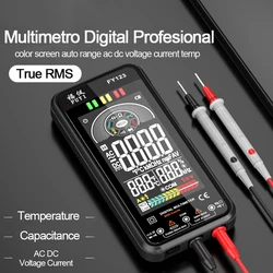 FY123 Schermo a colori Multimentro digitale professionale Gamma automatica AC DC Tensione Corrente Temperatura Capacità Vero RMS Multitester intelligente