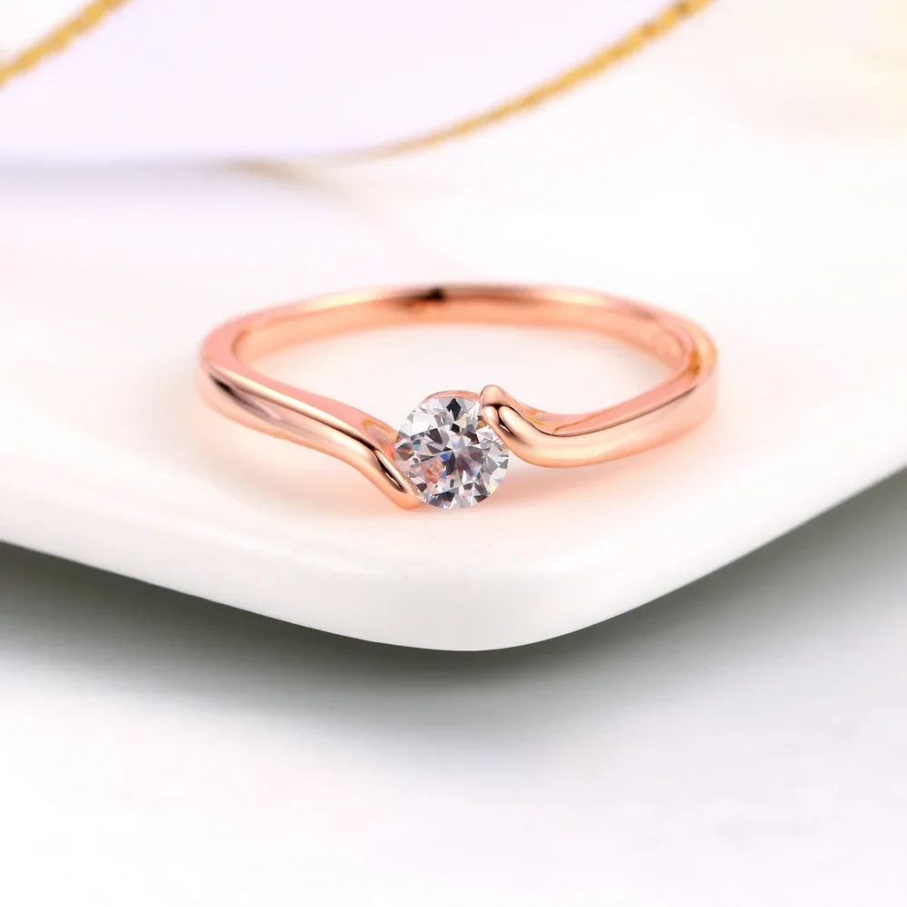 Y2K 2024 New Stainless Steel Trendy Women  Exquisite Girl Simple Shiny Zircon Ring  Fashion Light Luxury Jewelry Gift