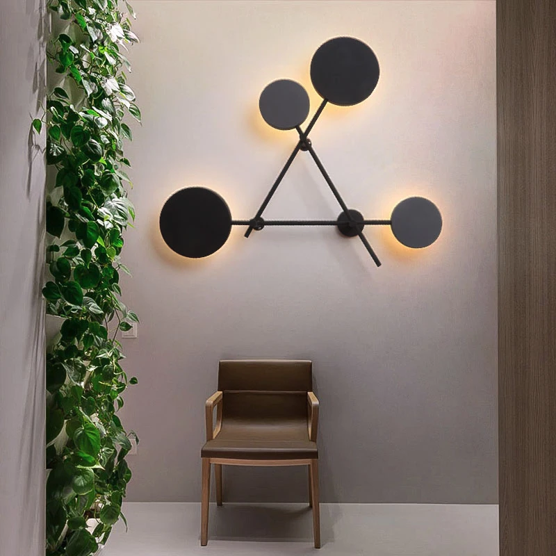 الشمال LED الشمعدان أضواء الجدار للاستوديو غرفة نوم غرفة المعيشة الصناعية شمعدانات جدارية مصباح أسود اللون الجدار الشمعدان تركيب المصابيح #3