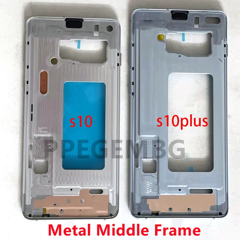 Metal Middle Frame S10 / S10 Plus Bezel Plate For Samsung Galaxy S10 G973 Plus S10+ G975 Housing Front Chassis + Side buttons