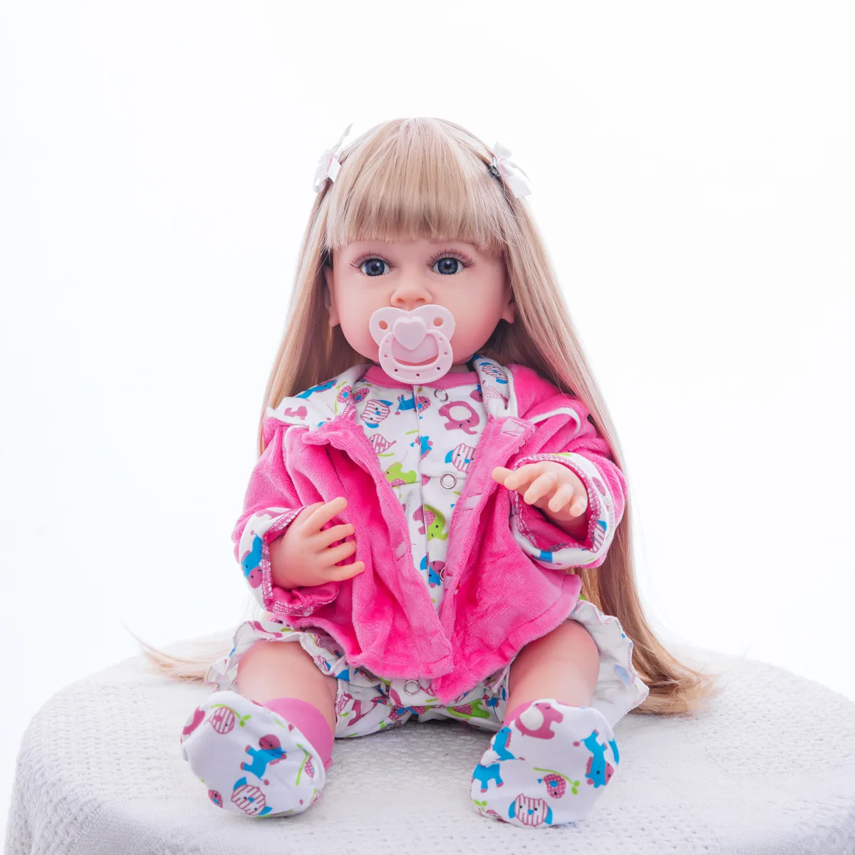 Baby Doll 55 cm Lifelike Full Silicone Bonecas Reborn Newborn Girl Children Educational Toy Birthday Gift