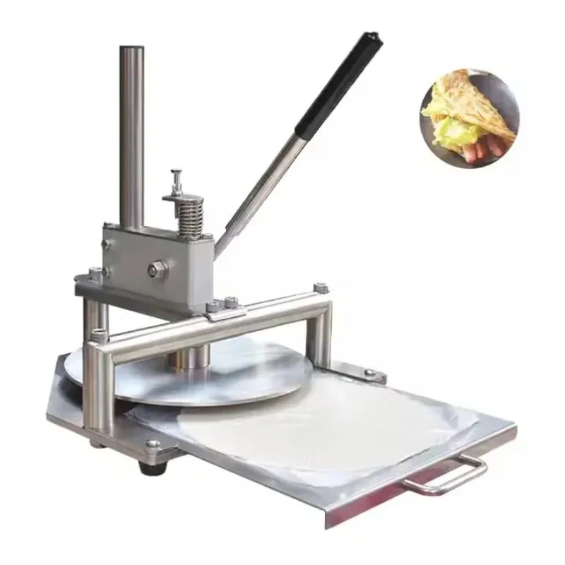 Commercial 25cm 30cm Manual Cake Flatten Flat Pressing Machine Hand Pita Bread Dough Press Equipment Pizza Dough Flattener Tool
