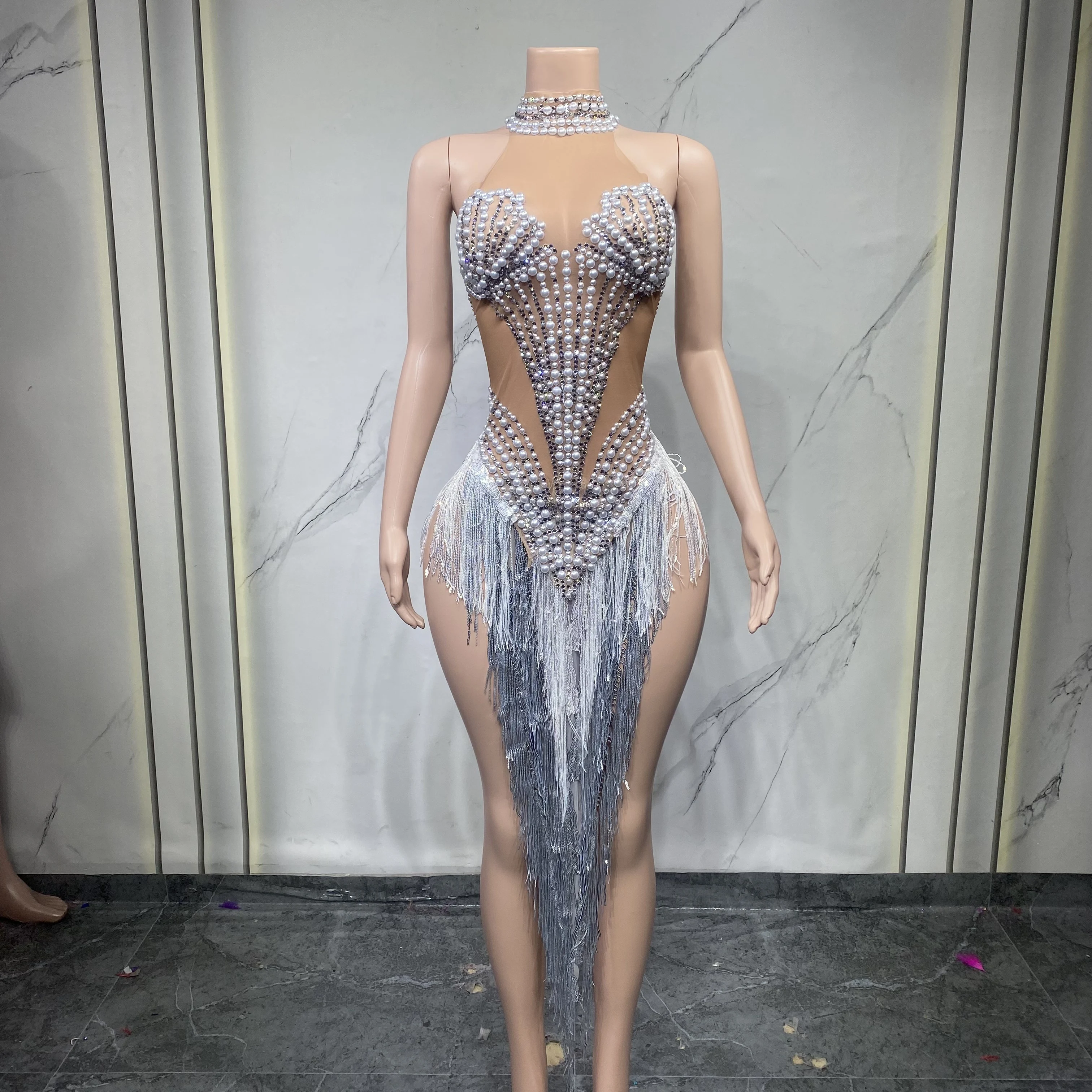 

Элегантная женская юбка для особых случаев из кружевного сетчатого материала с узором «ракушка», бахромой и эффектом полупрозрачности, длиной до щиколотки