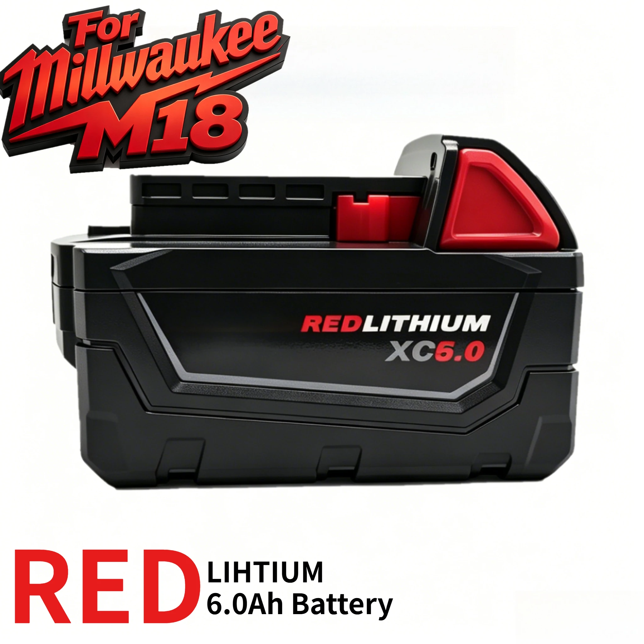 Аккумулятор Milwaukee M18 REDLITHIUM 6.0Ah 18V с длительным сроком службы, премиум-класса, литий-ионный, перезаряжаемый, для беспроводных электроинструментов