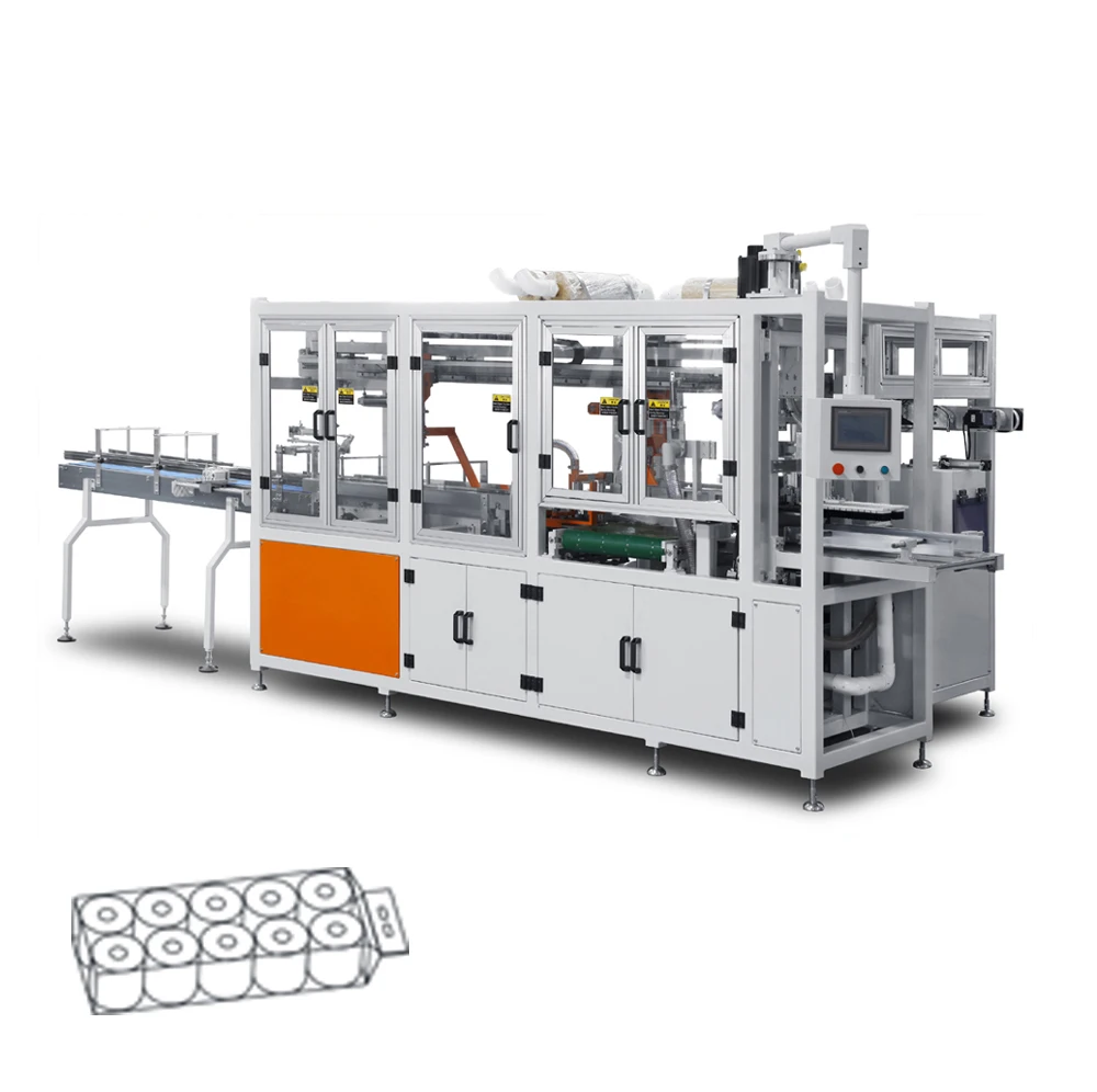 Hot Sale Full Automatic PLC Controlled High Capacity Heavy Duty Toilet Paper Multi Rolls Bundle Packing Machine