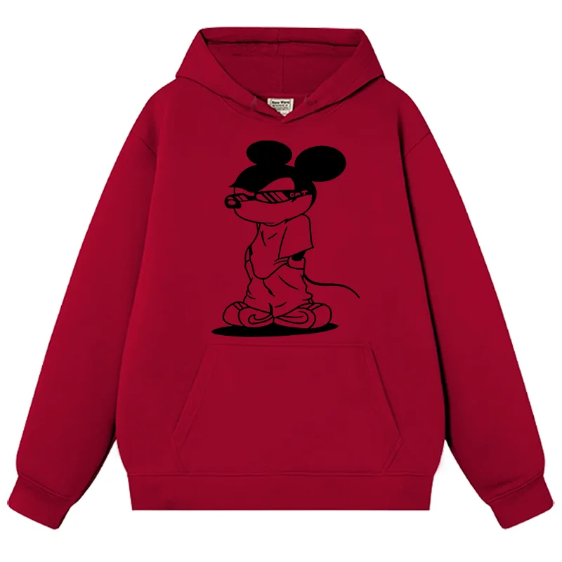 

Meteen Hooded Sweatirt Women's Cartoon Print Fce Lined Long Sve round Ne Cotton Polyester Blend Autumn Winter Jaet