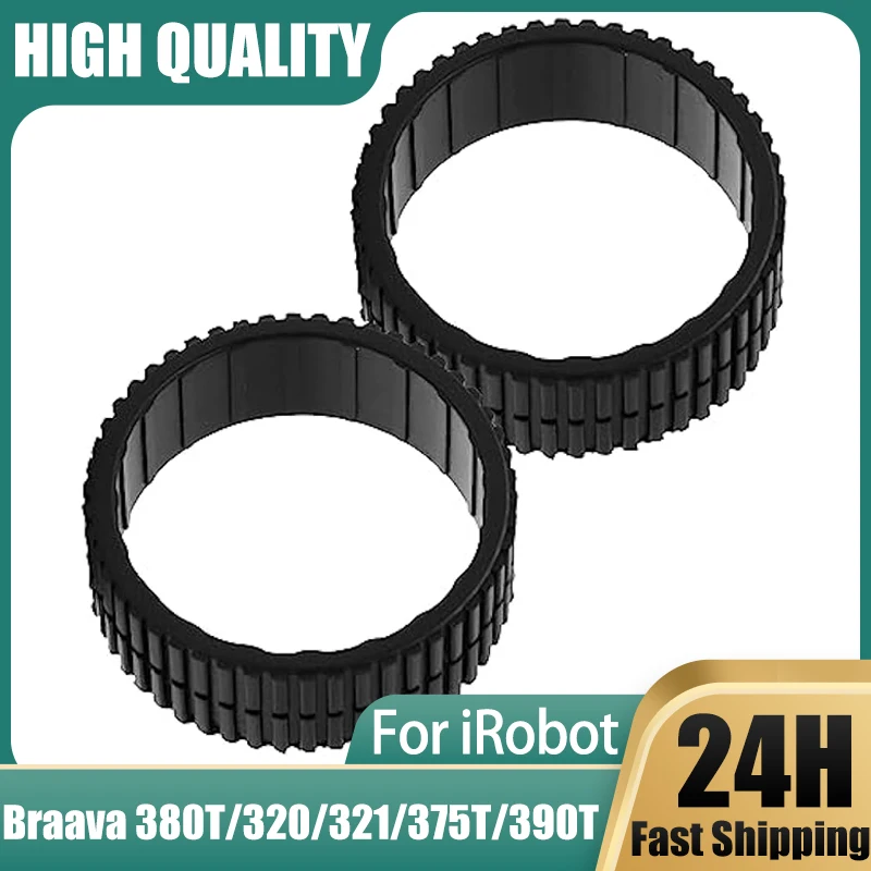 Rubber Wheels Tyre Replacement for iRobot Braava 380T, 390T, 375T, 380, 390, 320, 321, Mint Plus 5200, 4200 Robot Cleaner Parts