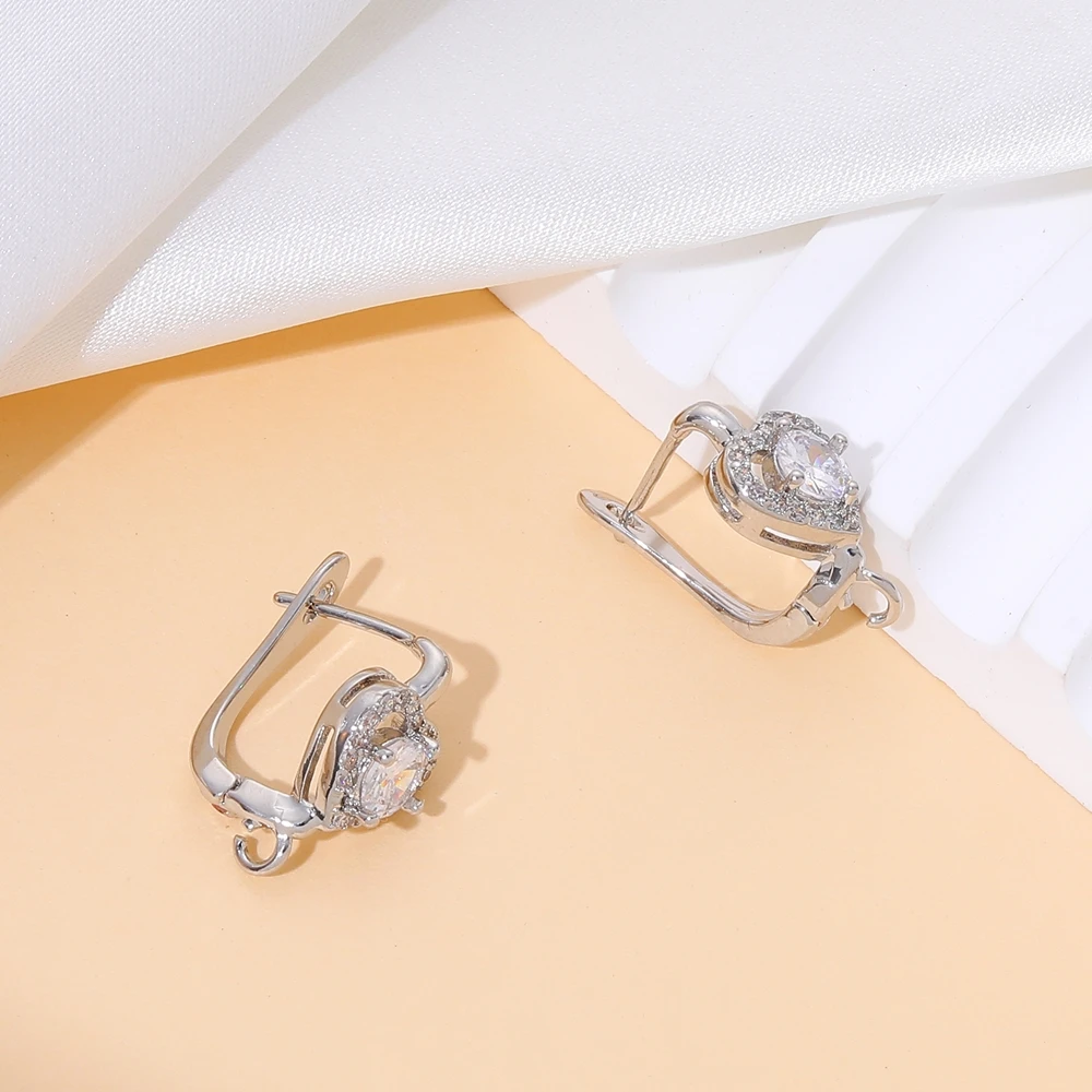 Juya DIY 18K Gold Silver Plated Women's Earring Material Anti-Allergy Basic Fastener Earwire Fixtures Stitches Earring Hooks image 3