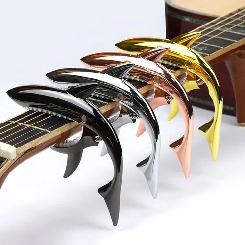 Capo de tiburón de Metal para guitarra acústica, Clip de variación de tono de guitarra eléctrica, puente de bajo, Accesorios para Instrumentos Musicales de aleación de Zinc