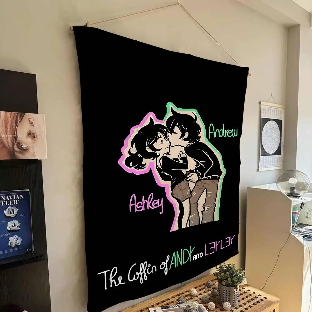 Game The Coffin Of Andy And Leyley Anime Tapestry Hippie Flower Wall Carpets Dorm Decor Wall Hanging Home Decor