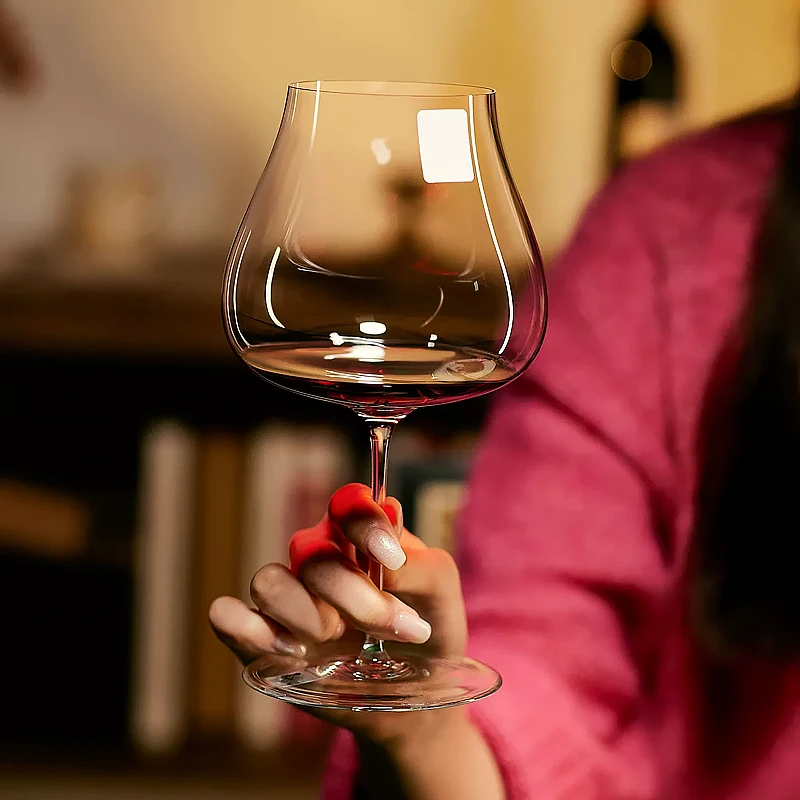 JINYOUJIA Perfect Flawless Quality Big Belly 850ml Wine Glass Sensory Style Tasting Wine Glasses Handmade Crystal Glass Goblet